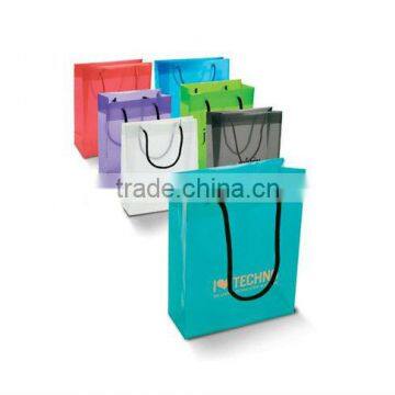 Hot fashion cotton rope handle plastic carrier bag