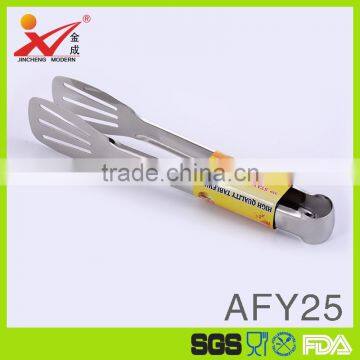 AFY25 food grade stainless steel BBQ food tong with factory price