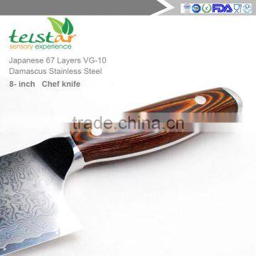 8 Inch Japanese VG10 Damascus Steel Chef Knife With High Quality Colour Wooden Handle photo-6