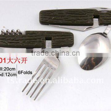 2014 New 6fold New Multi Tableware/Outdoor Tableware/Multi Knife/Pocket Knife( 301 )