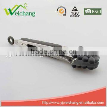 WCHXK03 Premium Comfort Stainless Steel Locking Kitchen Tongs Food Tong With Silicone Heads, Good Grip and Built In Stand photo-2