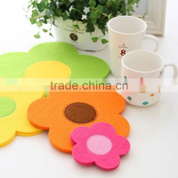 non-woven cup mat,flower shaped coaster