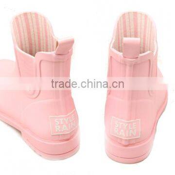 Light Pink Basic Style Boot for Girls Colorful Rain Boots for Girls Rubber Gumboots Custom Printing Fashion Latex Rain Boot photo-3