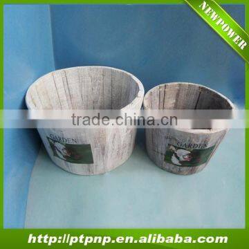 Wooden garden flower pot and planter