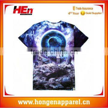 Hongen apparel 100% Polyester China Manufacturer Sublimation Printing Custom Logo T Shirt