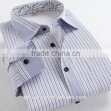 Twill pontied T/C dress shirt for men 2015