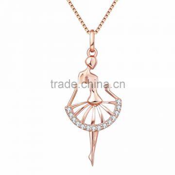 Hot Selling Diamond Necklace Fan Rose Gold Necklace