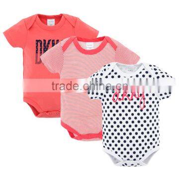 Best Selling Baby Clothes Summer 100%Cotton Short Sleeves with Prints Newborn Infant Baby Bodysuits