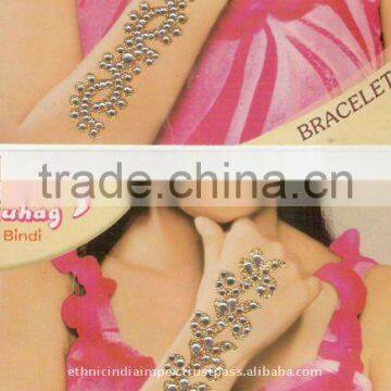 BRACELET ARM HAND CRYSTAL BACK BODY TATTOO BINDI STICKER , PAYPAL