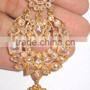 POLKI EARRING PAIR TIKA GOLD TONE Hair Accessory photo-2