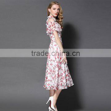 Maxnegio Long Chiffon Sexy Keyhole Print Floral Casual Dress photo-6