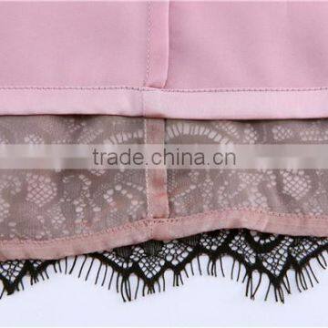 2015 Latest Half Sleeve Lace Patch Silk Light Simple Chiffon Maxi Dress photo-6