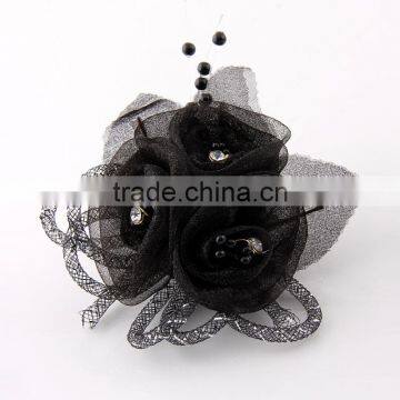 High Quality Girls Flower Fabric Brooch for Hair or Cloth Decoration,handmade Candy Lace Corsage Flower Brooches photo-2