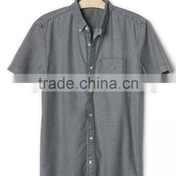 High Quality Wholesale Casual Short Sleeve Chambray Mens Dri Fit Shirts photo-2