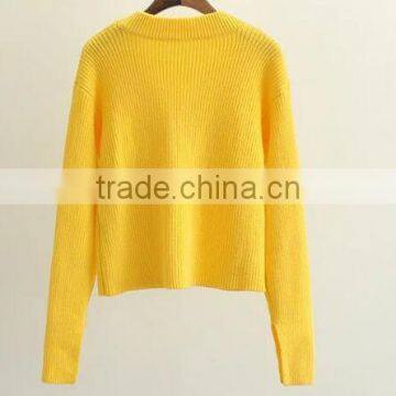 EY0864S Women Long Sleeve Deep V-Neck Knitted Pullover Sweater photo-4