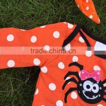 NEW ARRIVAL Newborn Orange Tutu Romper Kids Halloween Tutu Romper Kid Polka Dot Romper With Necklace and Headband photo-2