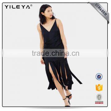 High Slit Maxi Dress Elegant Hollow Out Evening Fashion Dreese Long Dress photo-6