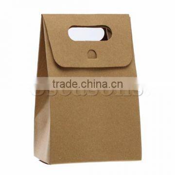 OEM Rectangle Light Brown Cheap Paper Party Gift Bags Wholesale