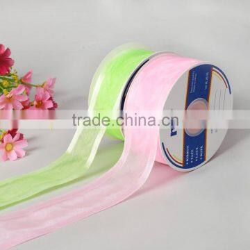 38mm Wide Sheer Organza Ribbon With Satin Edged