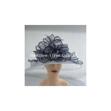 YRLS14120 organza hat,church hat,dress hat