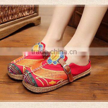 poeny button homemade linen sandals comfortable fisherman shoe folk slippers/Chinese ethnic flavor casual linen shoes