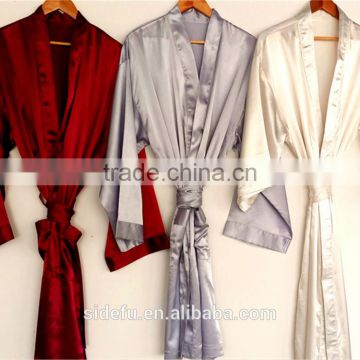 Fancy Texture Wholesale Hotel Satin Silk Bathrobe