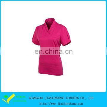 New Designed Blank Pink Tuetle Neck Woman's Polyester Golf Outfits