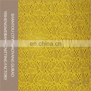 Fashion design mushroom pattern knitted elastic gold lace fabric