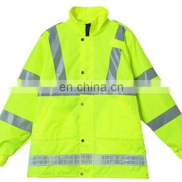 High visibility reflective rain jacket