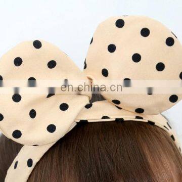 Big Ears Headband With Polka Dot Bows For Baby Girl Baby Topknot For Baby Birthday Hair Accessory