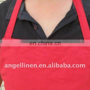 100% cotton canvas red apron in good sewing work for Xmas holiday