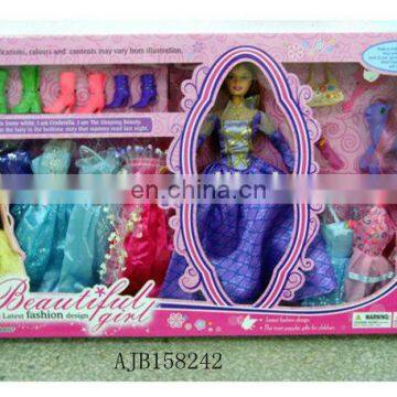 11.5 Inch 2013 Wedding Dress Little Girl Doll ModelsWith Dresses,Boots,Horse