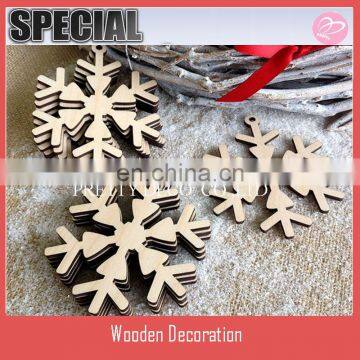 10 Wooden Christmas Snowflake Blank Craft Shapes Hanging Decorations