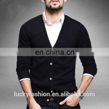 Latest Design Custom Logo Long Sleeve Blank Men's Cardigan Sweater 2017