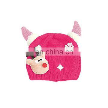 New Style Toddler Kids Cartoon Christmas Elk Horn Crochet Knitted Reindeer Hat photo-6