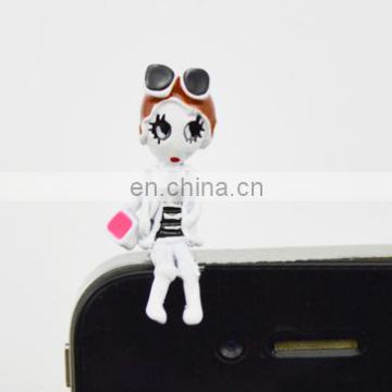 Wholesale Funny decorated custom cell phone ear cap anti dust plug MCD-0039