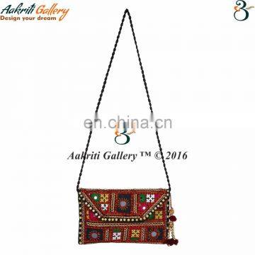 Women Handbag Ethnic Designer Mirror Work Banjara Shoulder Bag Stylish Indian Handmade Purse For Women And Girl