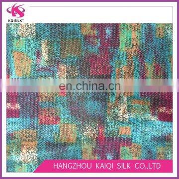 Wool Knitting Pattern Digital Printing Silk CDC 100% Pure Silk Crepe de Chine Fabric photo-5
