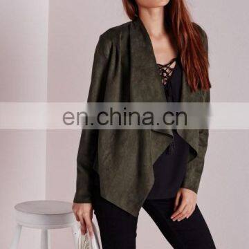 Latest guangzhou Wholesale casual jacket High Quality Women Jacket /Faux Suede coats for design