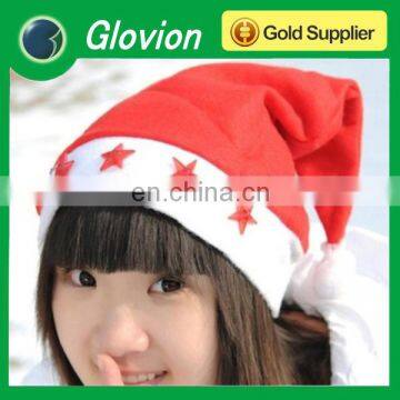 Hot selling LED flashing christmas hat with five flashing star