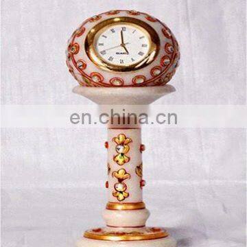 Clock in White Marble Home Decor Gift