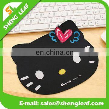 Custom hello kitty logo promotion nature rubber mouse pad