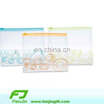 flat clear vinyl pvc A4 document bag with zipper