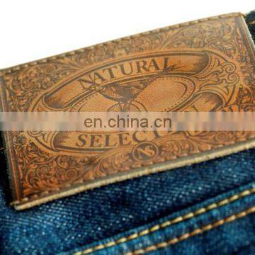 Branded Logo PU Leather Patch for Denim Jeans