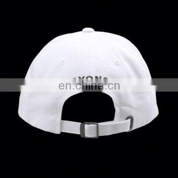 Daijun New Design OEM Hot Sale 100%polyester Grey Plastic Buckle Patch Men Custom Flat Brim Unstructured 6 Panel Hat