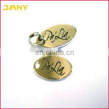 Custom Logo Oval Shape Stamped Small Metal Jewelry Tags