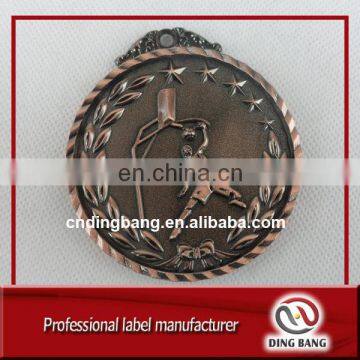 German Standard Eco-friendly Custom Made Frosted Metal Embossed Baseket Ball Antique Bronze Medal