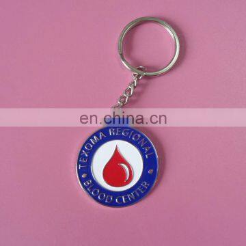 blood donation souvenir gifts customized soft enamel metal keychain