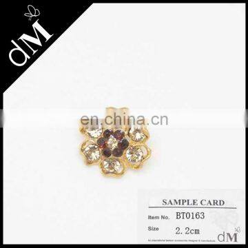Latest design flower rhinestone button for dresses BT0163