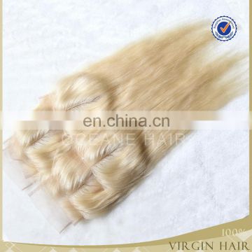 Cheap virgin blonde hair bundles with lace closure